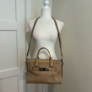 Coach Tan Leather Satchel Handbag